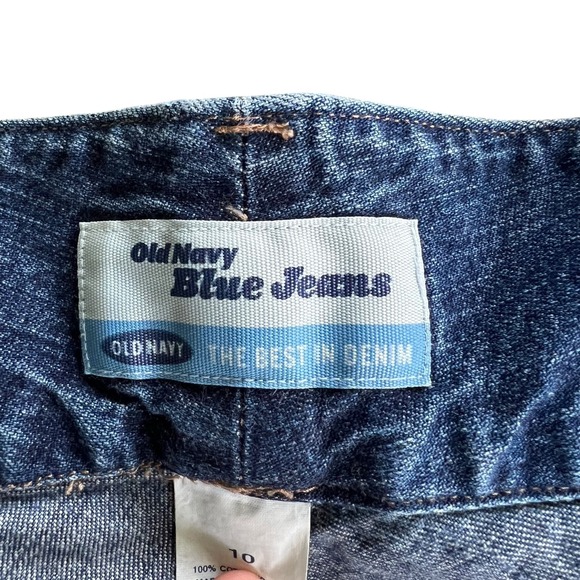 Vtg Y2K Old Navy Denim Maxi Skirt 10 32" Blue‎ Jean Cotton Back Slit No Pockets - Picture 7 of 9